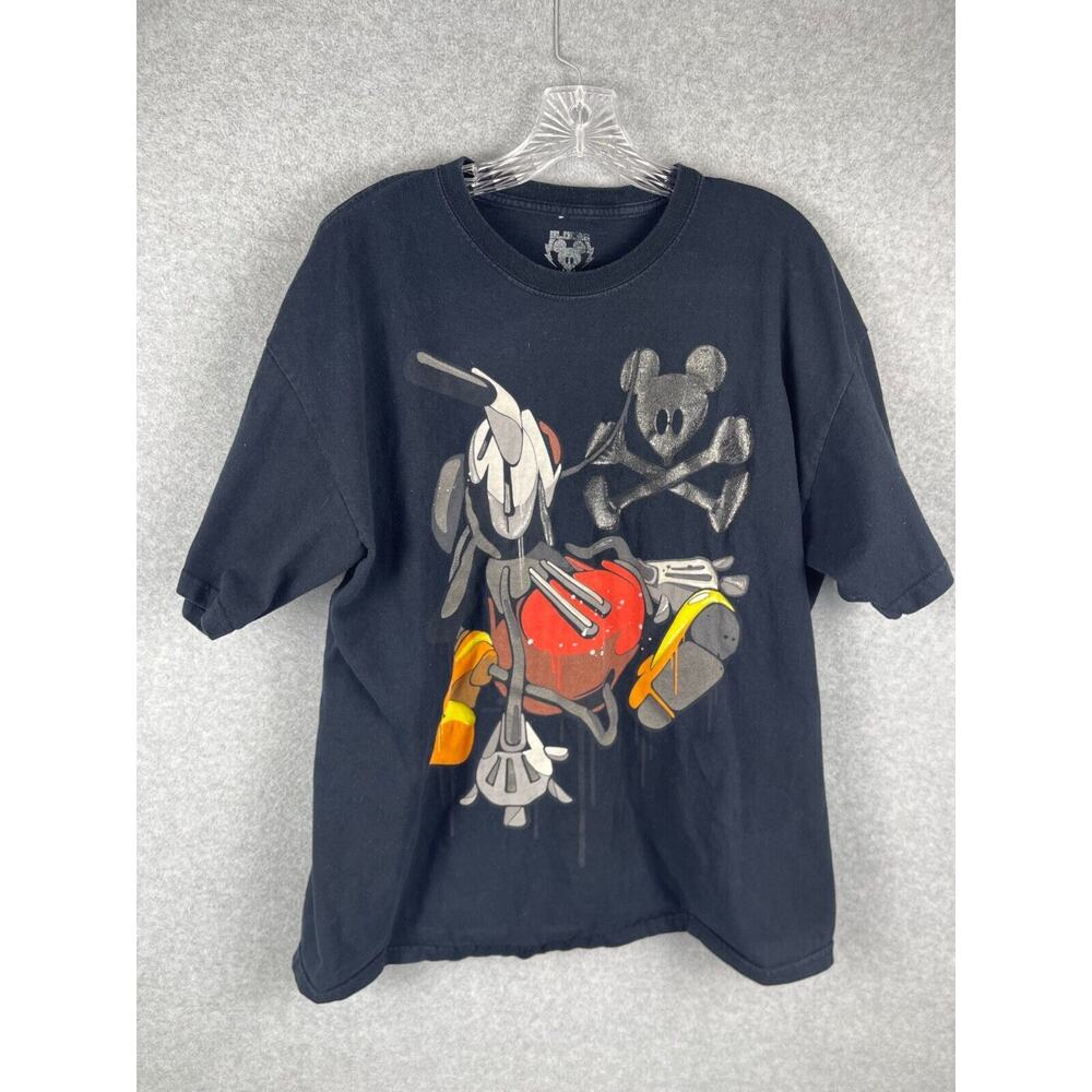 Block28 Disney Mickey Mouse T Shirt Men's Size‎ XL Black Edgy Short Sleeve Tee